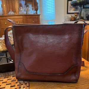 FRYE MELISSA ZIP LEATHER CROSSBODY